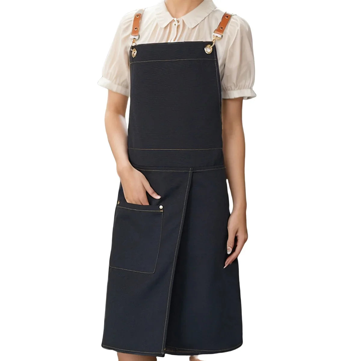 Waterproof Canvas Apron – Split-Skirt Design with Pockets