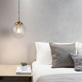 Modern Nordic Glass Globe Pendant Light | Amber, Smoke Grey, Clear Glass