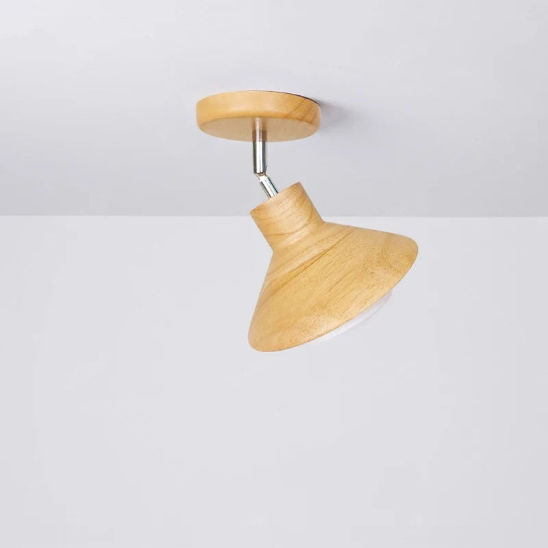 Luminária de Teto NordicWood | Design em Cone de Madeira Natural