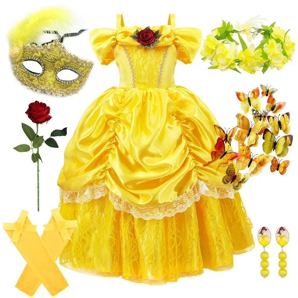Conjunto de Fantasia de Princesa com Acessórios para Meninas
