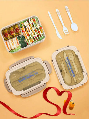 Bento Lunch Box with Utensils – 4 Compartments & Leak-Proof