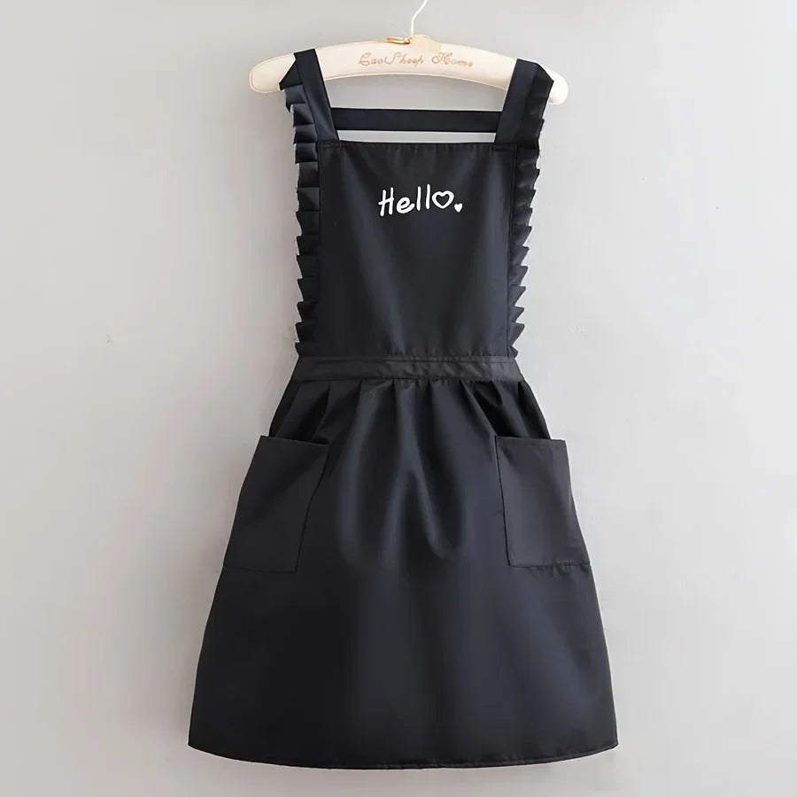 Avental Floral Impermeável – Uniforme de Trabalho Estilo Princesa
