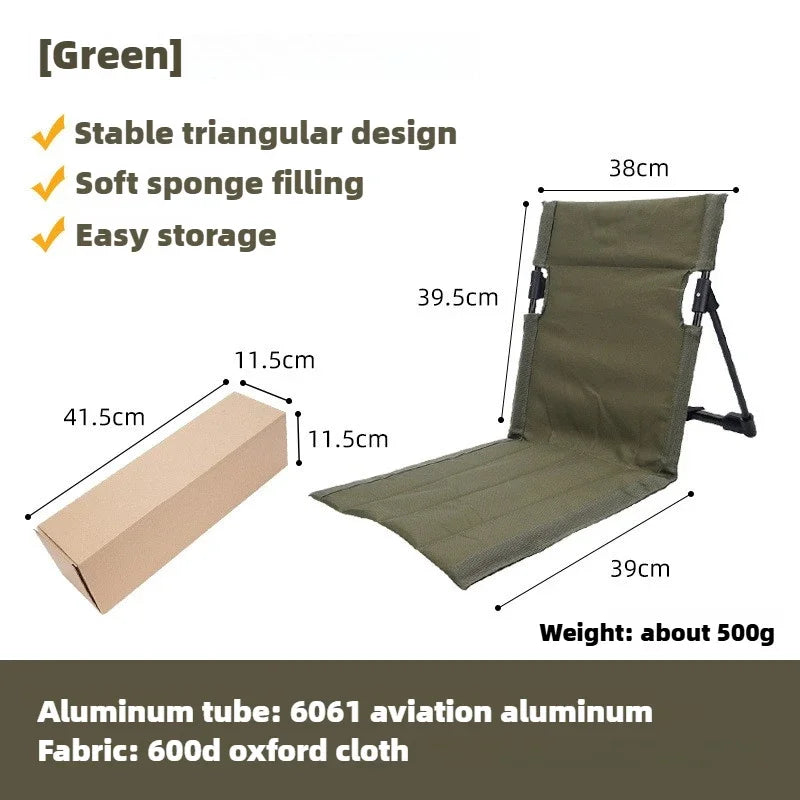 Cadeira de Camping Dobrável Ultraleve – Assento Acolchoado e Conforto Portátil para Atividades ao Ar Livre