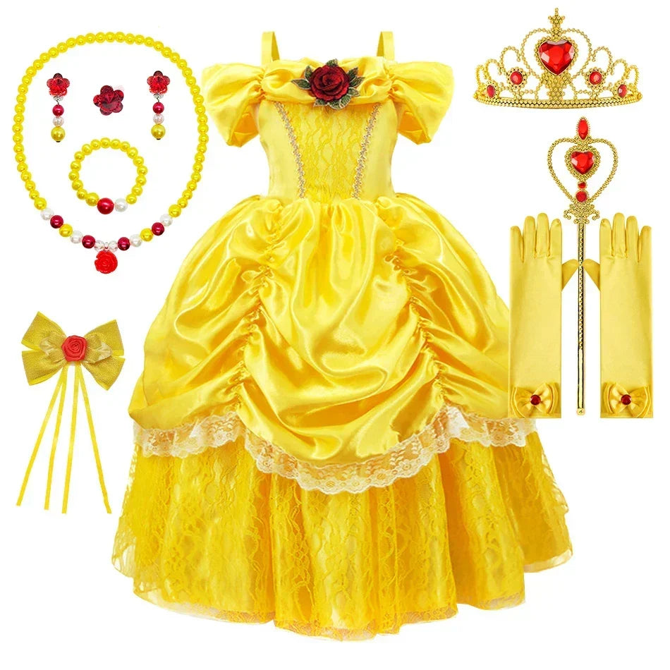 Conjunto de Fantasia de Princesa com Acessórios para Meninas