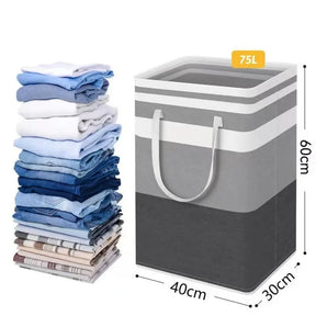 75L Waterproof Laundry Basket – Foldable Fabric Hamper with Handles