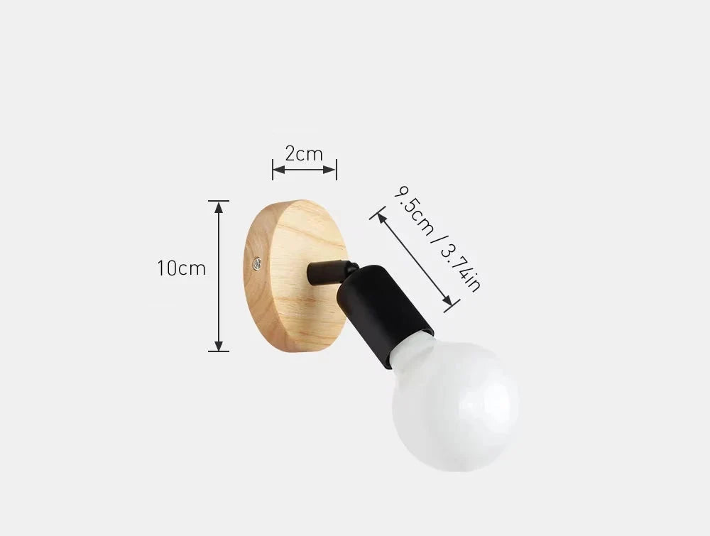 Vintage Retro Wall Lamp | Adjustable Wooden & Metal Sconce