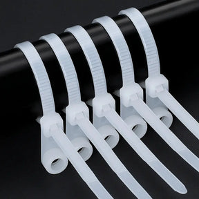 Self-Locking Cable Ties with Screw Hole – 22kg Tensile Strength & UV-Resistant