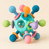 Brinquedo de Desenvolvimento Sensorial para Bebês - Bola com Textura e Chocalho
