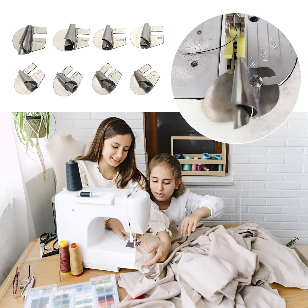 Conjunto de Calcador para Bainha Enrolada de Aço Inoxidável para Máquina de Costura