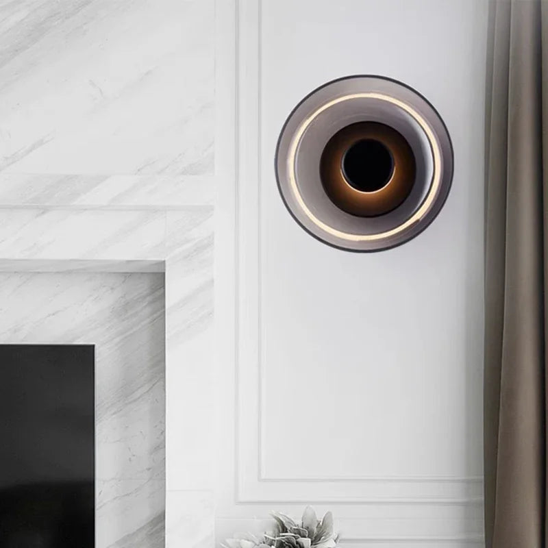 Arandela de Parede LED de Vidro Nórdico | Luminária de Parede Decorativa Redonda Moderna