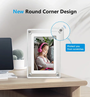 Acrylic Digital Photo Frame – Portable IPS Display with Built-in Battery