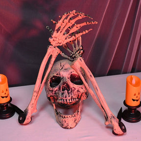Bone-Tone Skull and Skeletal Arm Decoration Set
