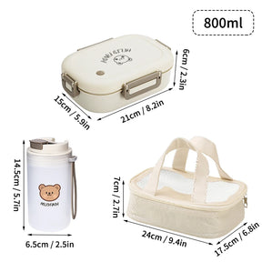 Marmita Bento Portátil – Design Antivazamento com 3 Compartimentos