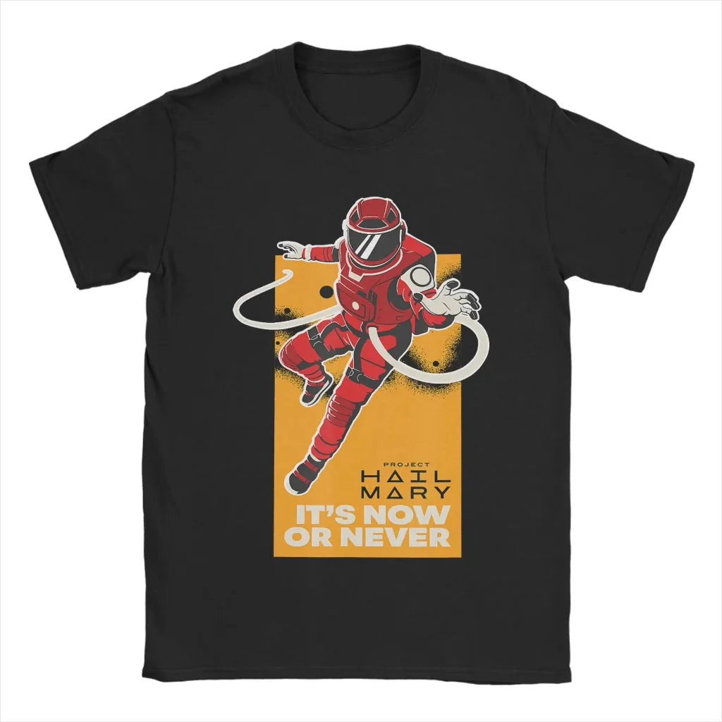 Camiseta com Estampa Divertida de Espaço Projeto Rocky Camiseta Casual