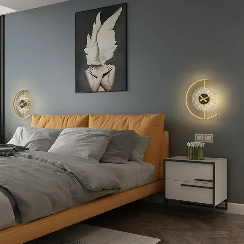 Post-Modern LED Wall Lamp Clock – Decorative Sconce