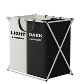 Multi-Section Laundry Hamper – Foldable Compartment Basket