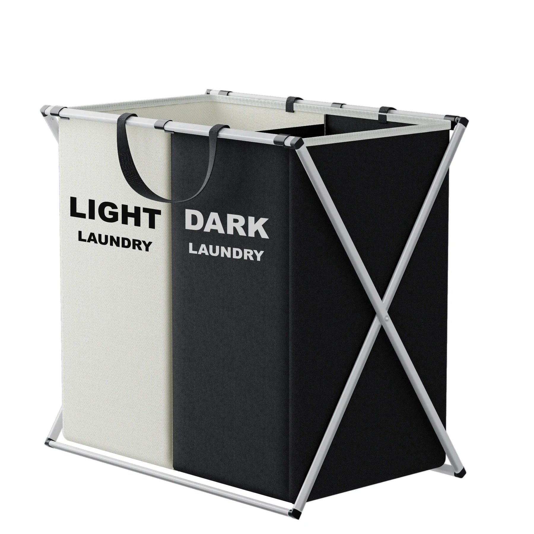 Multi-Section Laundry Hamper – Foldable Compartment Basket