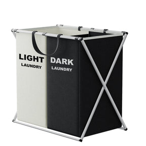 Multi-Section Laundry Hamper – Foldable Compartment Basket