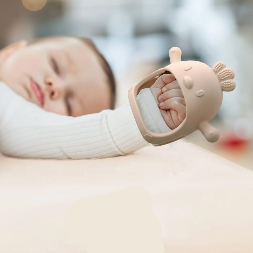 Luva Mordedor de Silicone para Bebês que Alivia a Dor na Gengiva