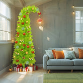 Árvore de Natal Slim Artificial de Chão Decoração Sazonal para Casa