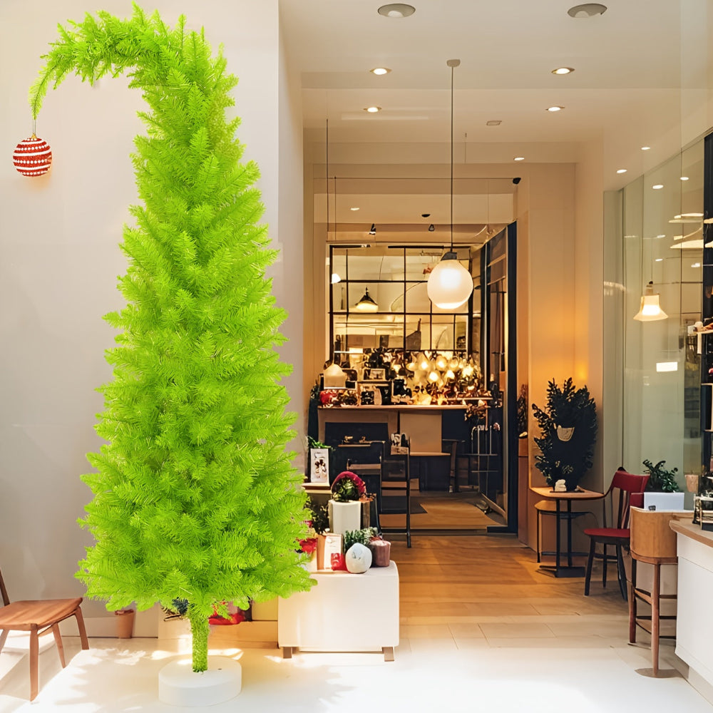 Árvore de Natal Slim Artificial de Chão Decoração Sazonal para Casa