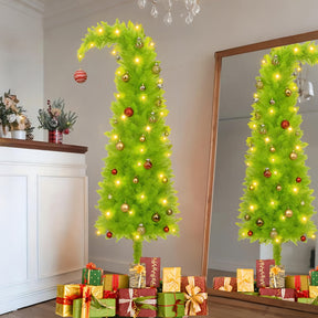 Árvore de Natal Slim Artificial de Chão Decoração Sazonal para Casa