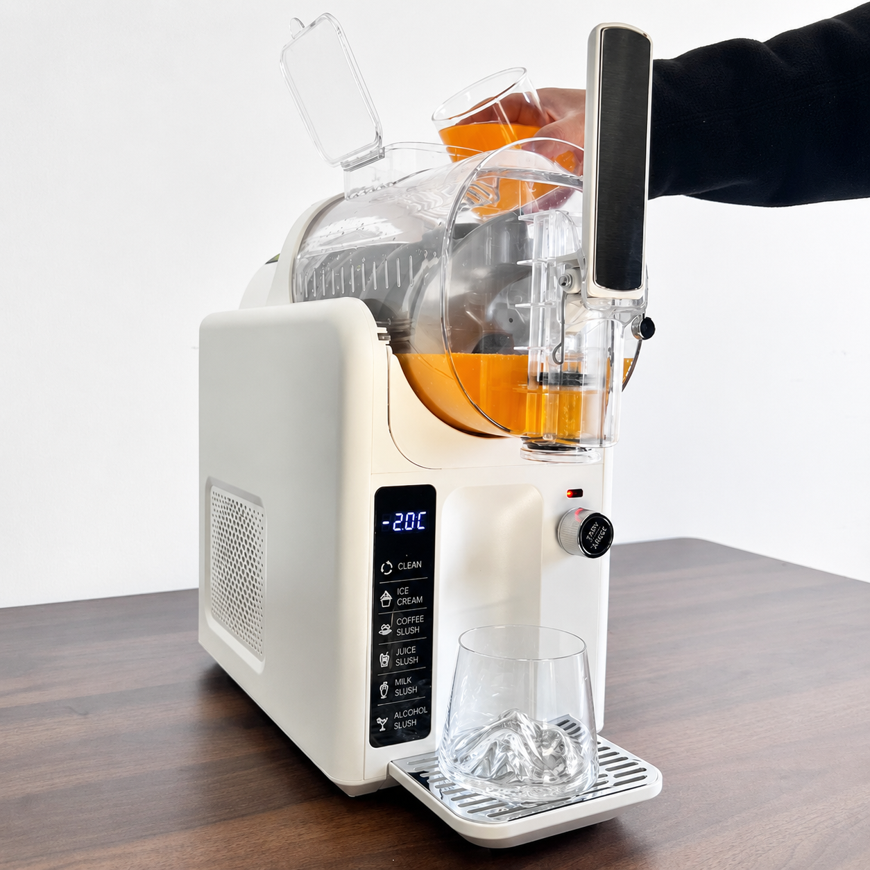 Máquina de Granita Sorveteira de Bancada com Duas Cubas