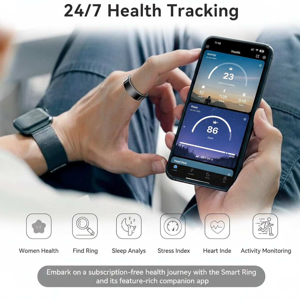 Anel Inteligente Rastreador de Fitness Monitor de Saúde À Prova D'água Anel de Sono