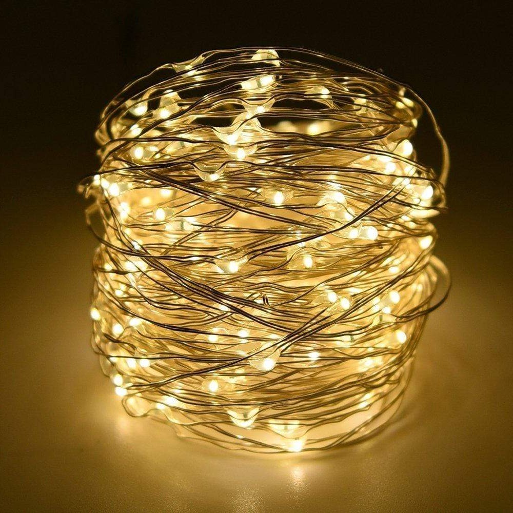Varal de Luzes Solar para Área Externa (Fio Transparente)