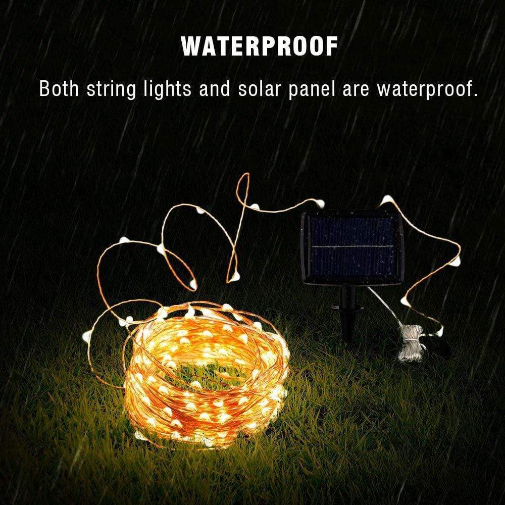 Varal de Luzes Solar para Área Externa (Fio Transparente)