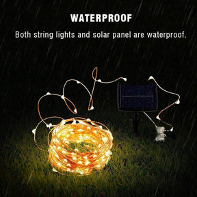 Varal de Luzes Solar para Área Externa (Fio Transparente)