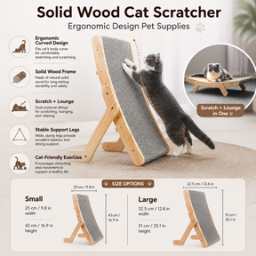 Arranhador para Gatos em Madeira Maciça com Design Ergonômico - Artigos para Pets