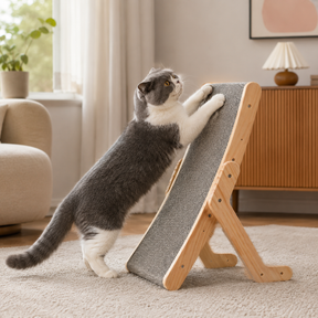 Arranhador para Gatos em Madeira Maciça com Design Ergonômico - Artigos para Pets