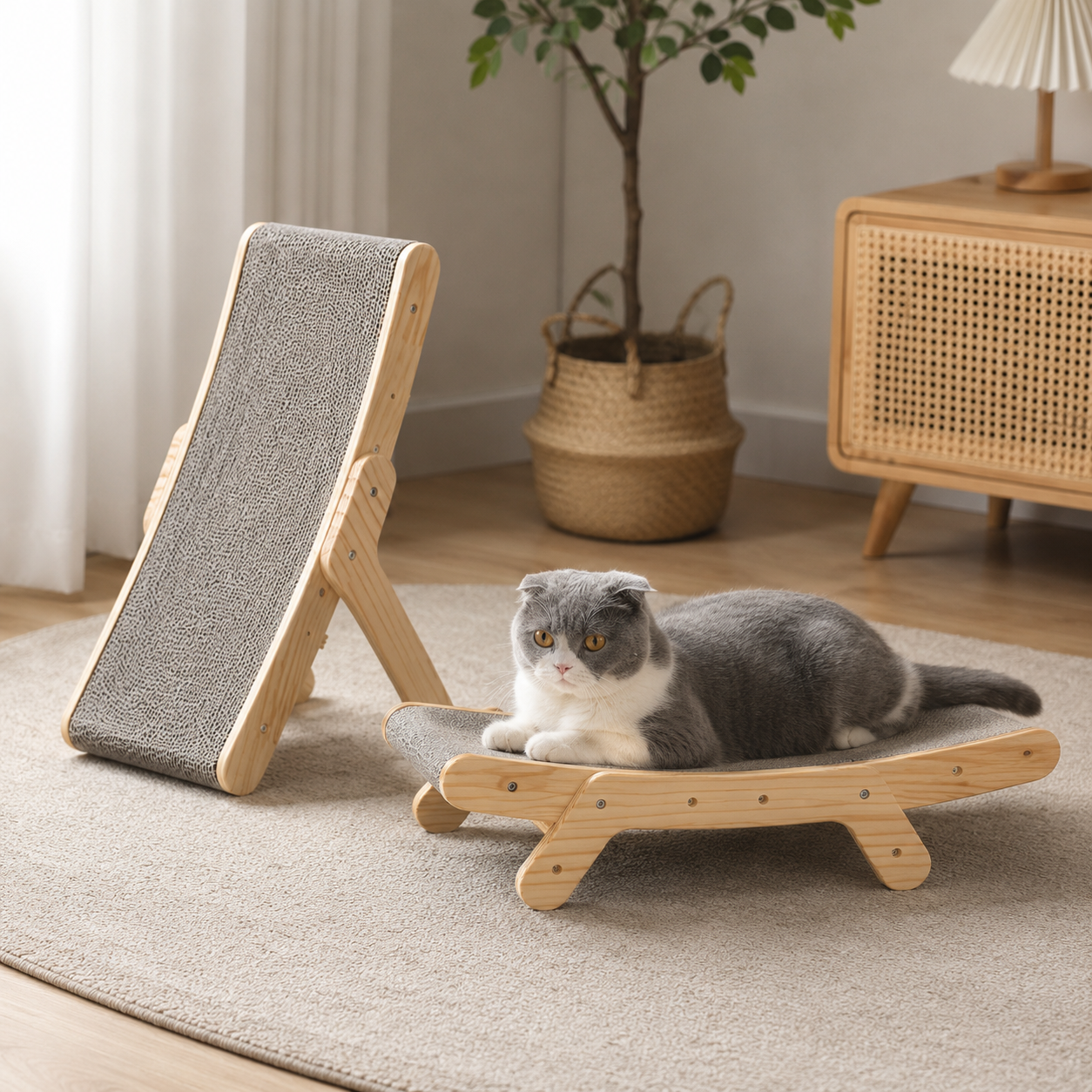 Arranhador para Gatos em Madeira Maciça com Design Ergonômico - Artigos para Pets