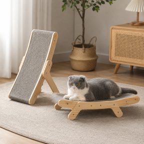 Arranhador para Gatos em Madeira Maciça com Design Ergonômico - Artigos para Pets