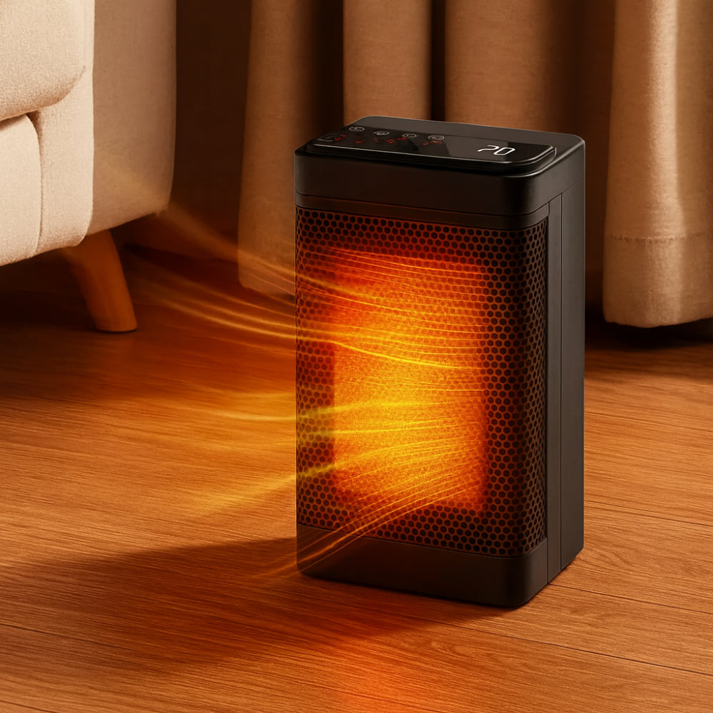 Aquecedor Elétrico Port átil para Ambientes com Termostato, Temporizador e Oscilação