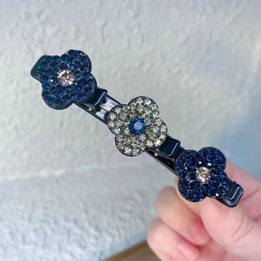 Presilhas de Cabelo Trançadas com Pedras de Cristal Cintilantes
