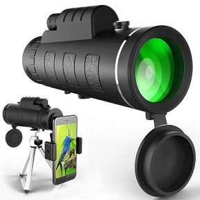 Monocular Starscope HD – Monocular de Alta Potência com Suporte para Smartphone e Tripé – Telescópio Monocular à Prova D'água