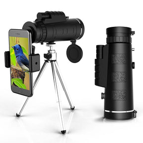 Monocular Starscope HD – Monocular de Alta Potência com Suporte para Smartphone e Tripé – Telescópio Monocular à Prova D'água