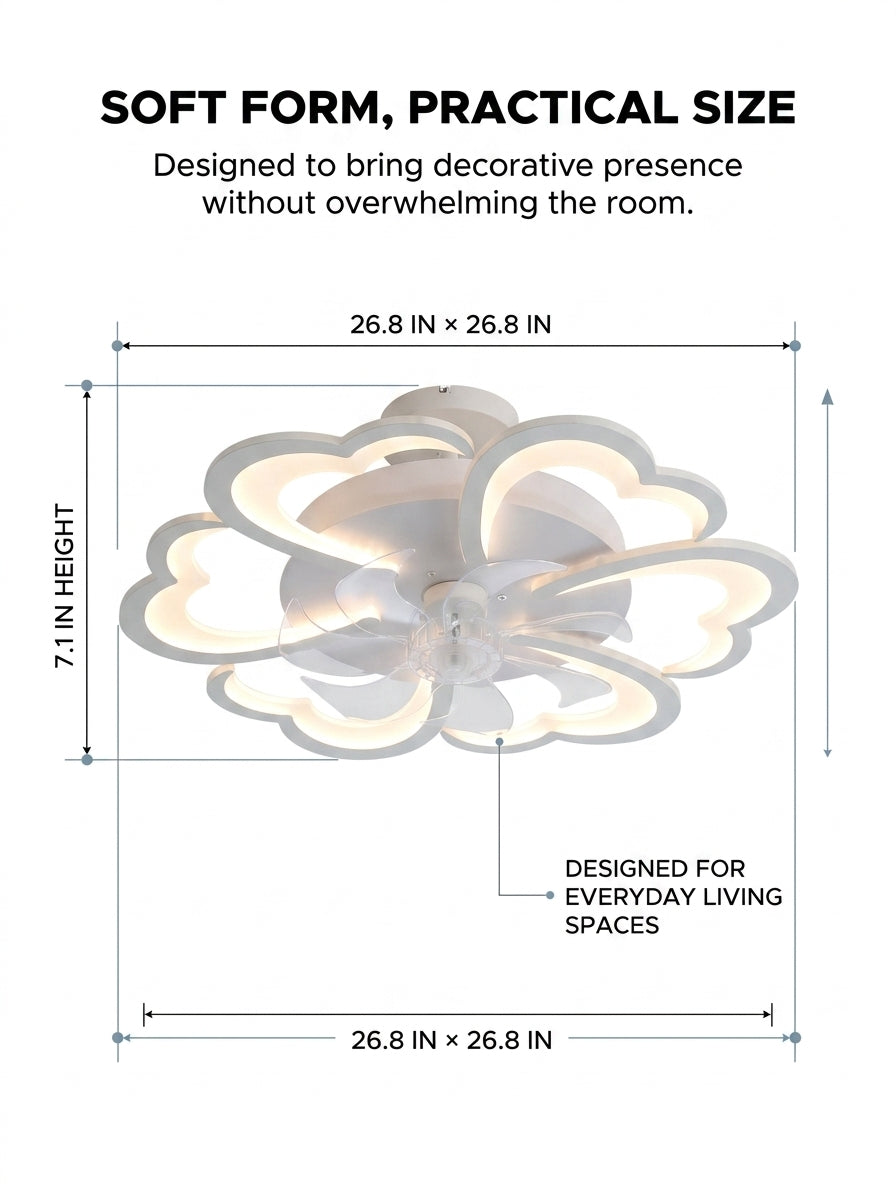 Cloud Bloom low profile fandelier ceiling fan with LED light