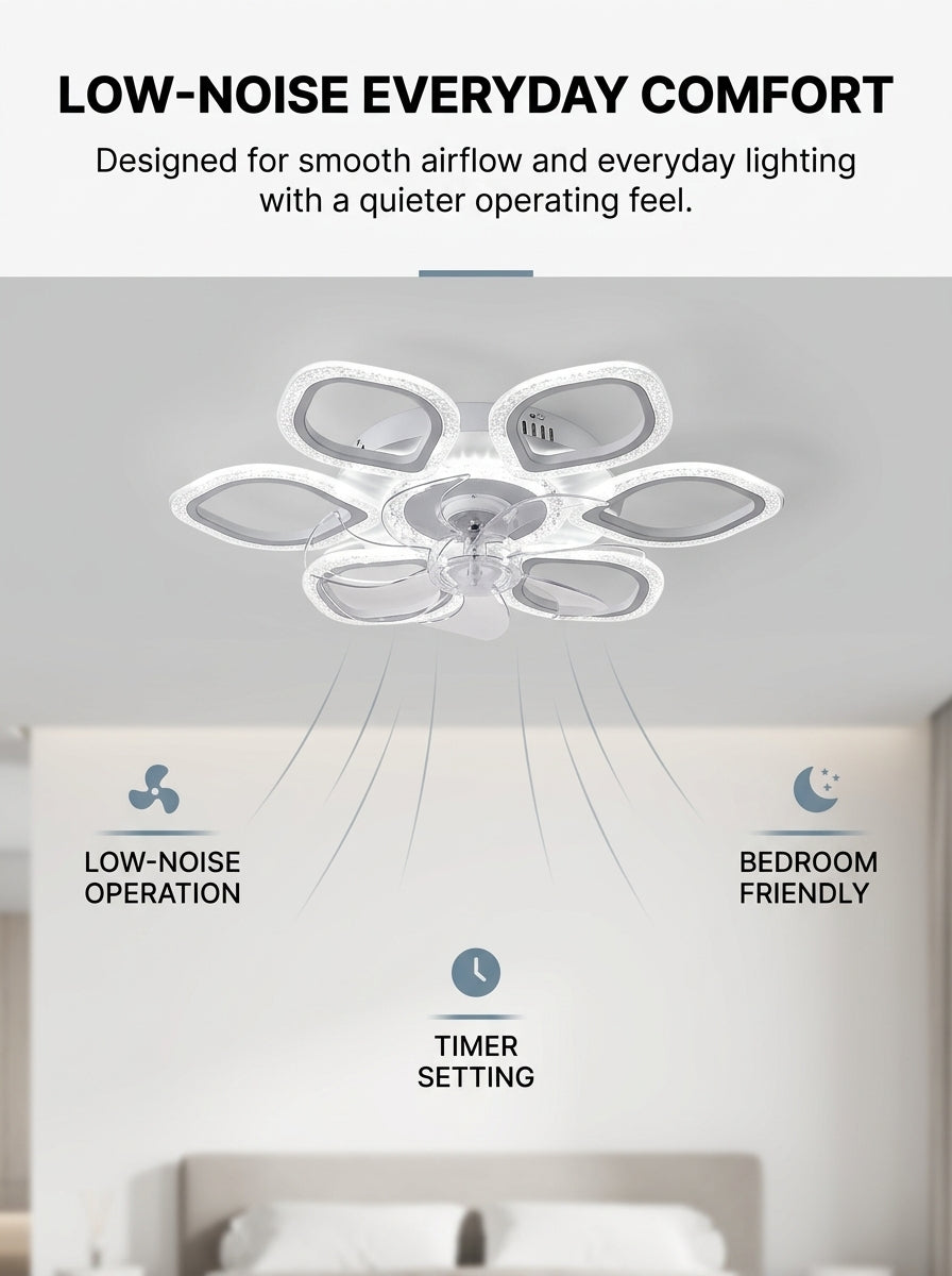 Crystal clover fandelier chandelier ceiling fan with LED light