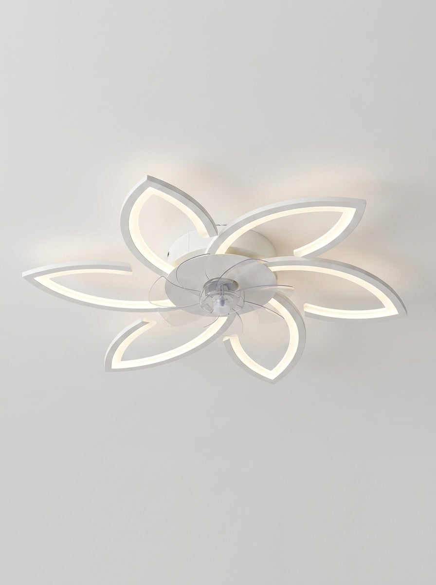 Flower Fandelier Ceiling Fan with Light - Lotus Bloom Low Profile LED Fan