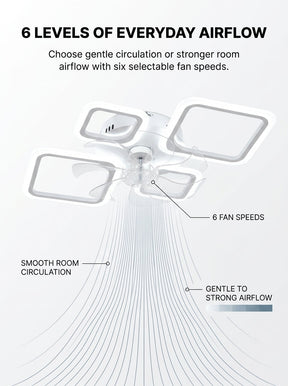 Quadra Halo low profile fandelier ceiling fan with LED light