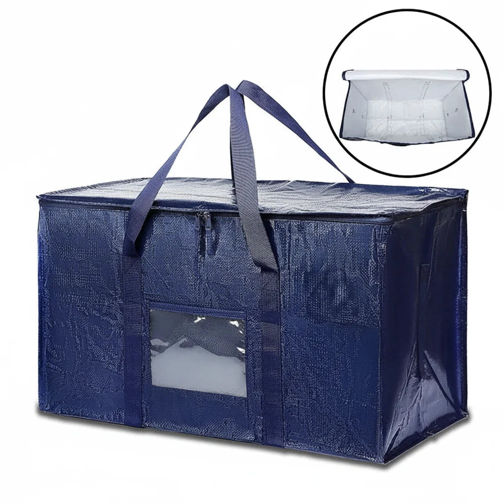 Bolsas de Armazenamento Reforçadas para Mudança, Organizador Impermeável com Zíper