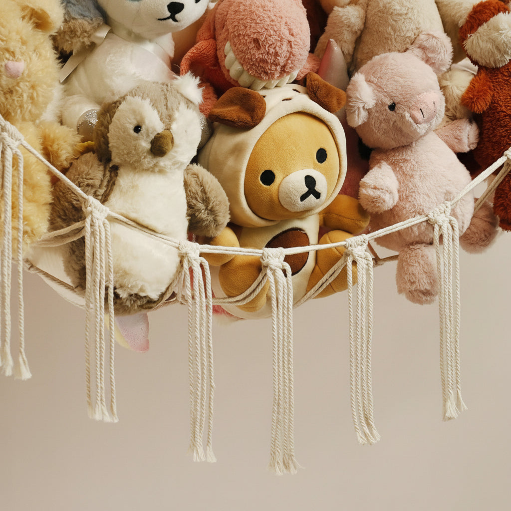 Rede Organizadora de Macramê para Brinquedos, Pelúcias e Decoração