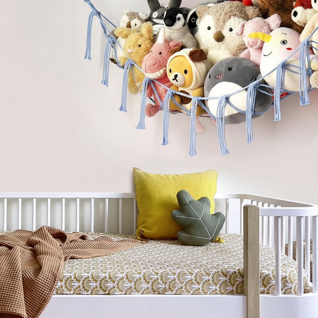 Rede Organizadora de Macramê para Brinquedos, Pelúcias e Decoração