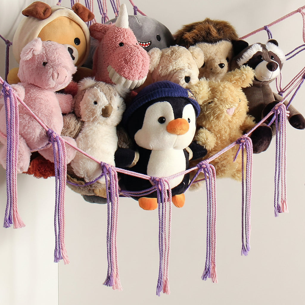 Rede Organizadora de Macramê para Brinquedos, Pelúcias e Decoração