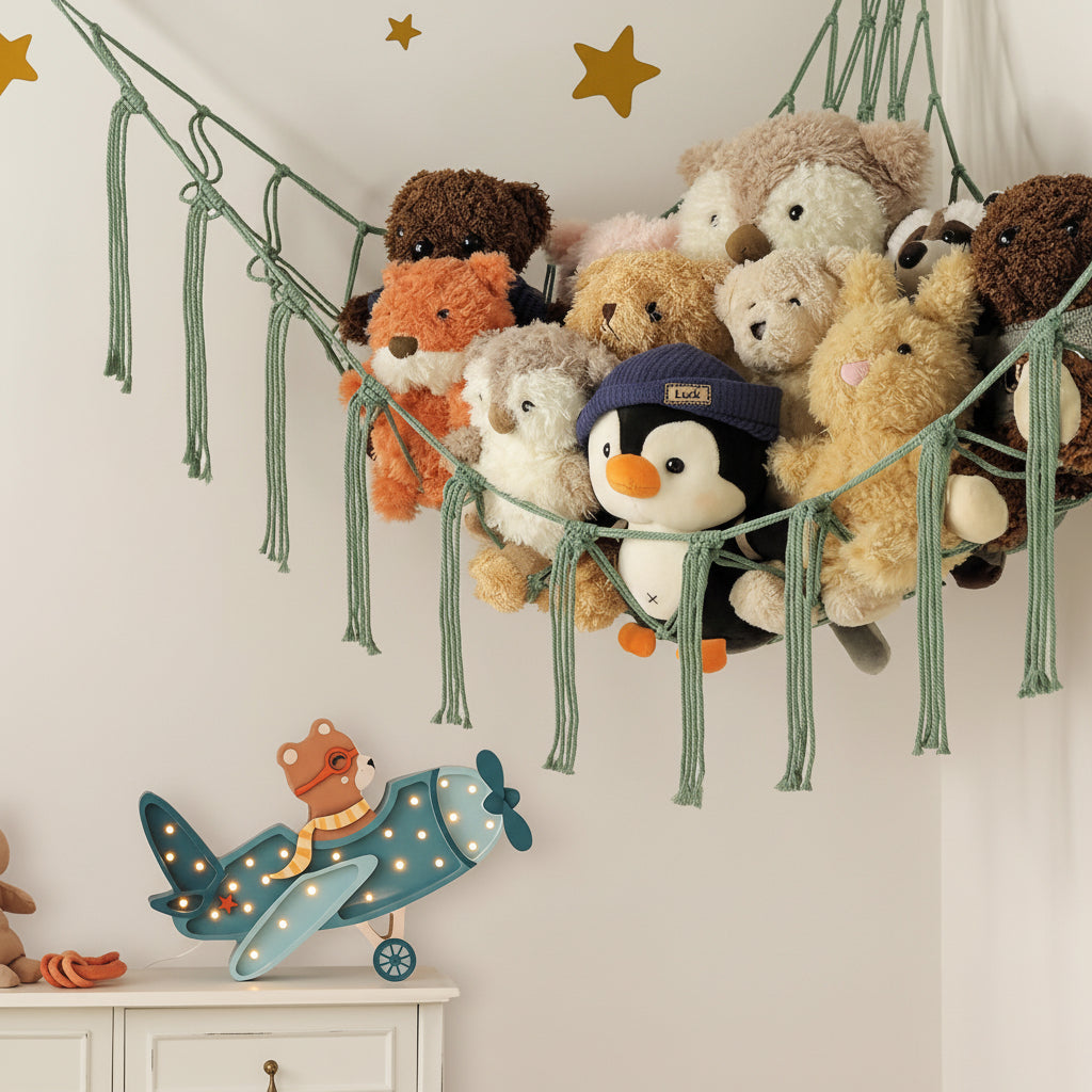 Rede Organizadora de Macramê para Brinquedos, Pelúcias e Decoração