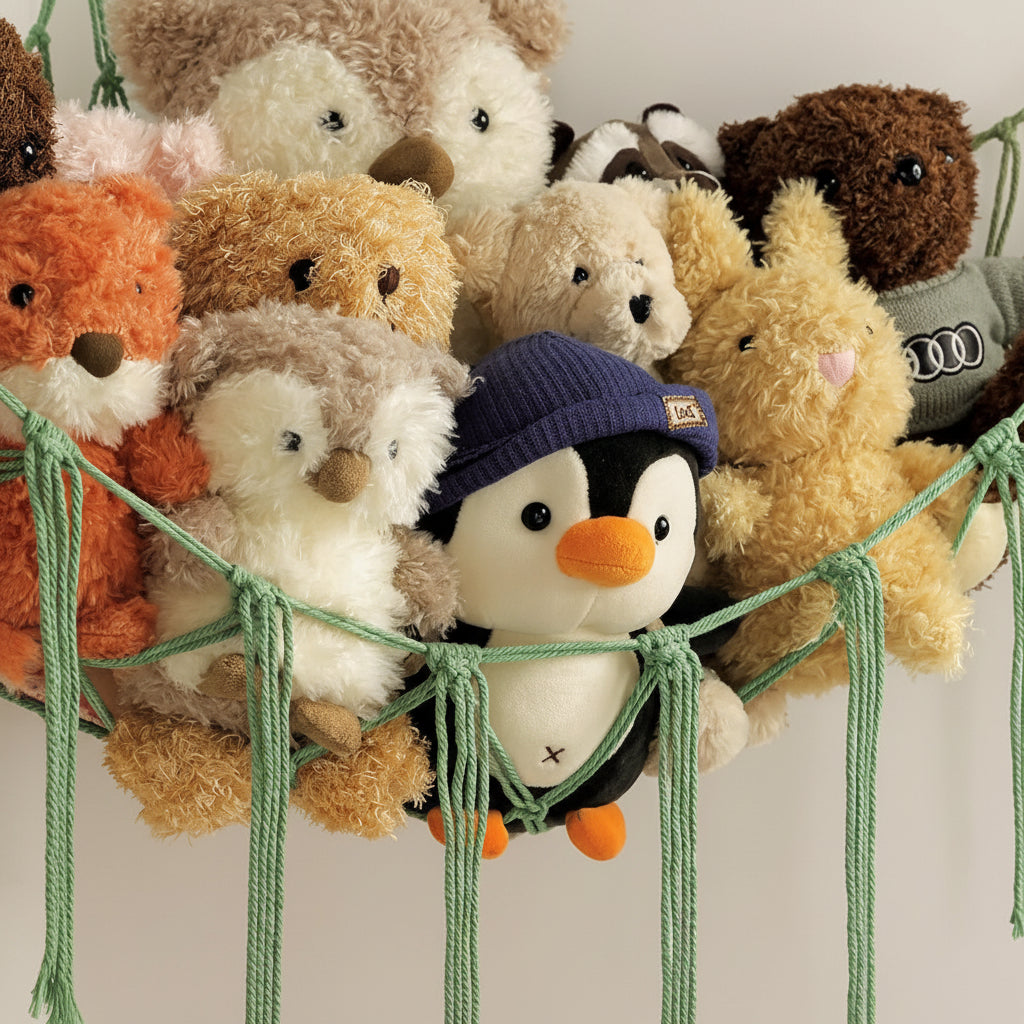 Rede Organizadora de Macramê para Brinquedos, Pelúcias e Decoração