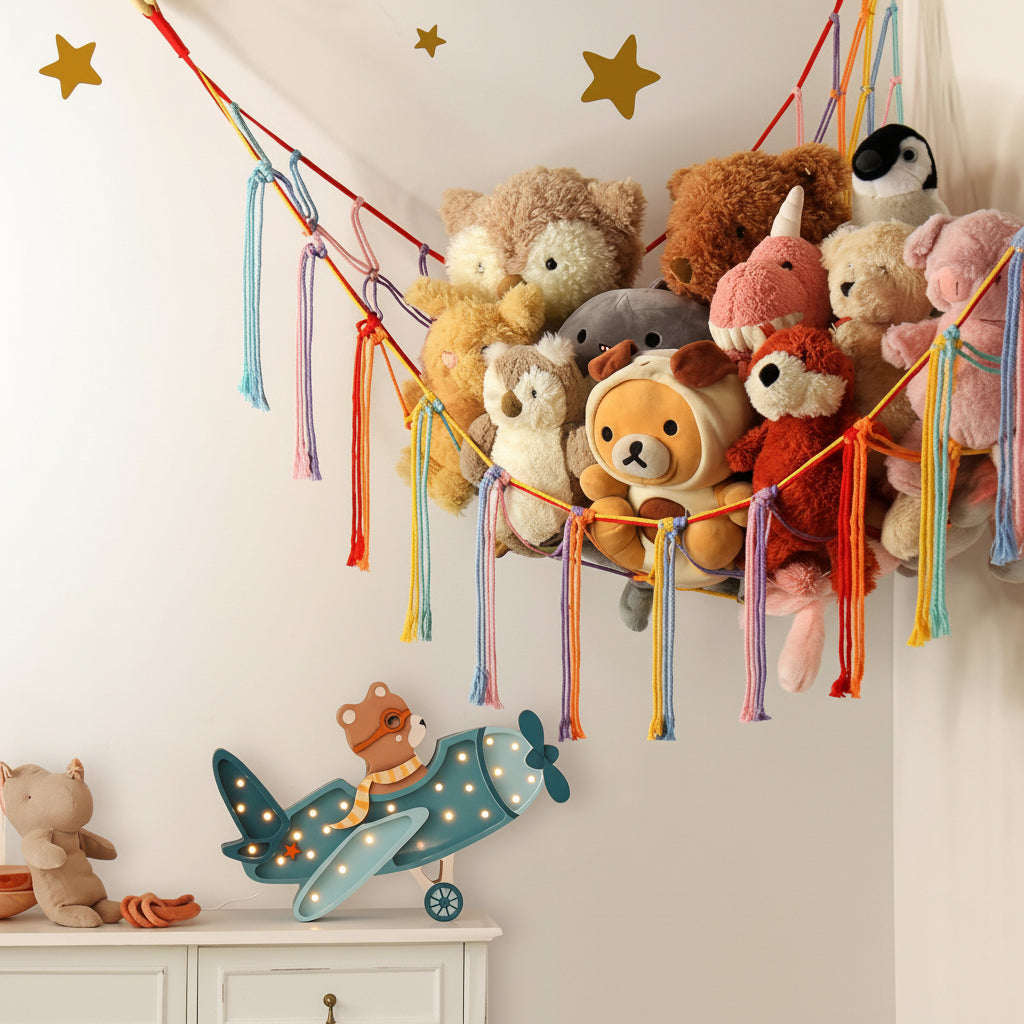 Rede Organizadora de Macramê para Brinquedos, Pelúcias e Decoração
